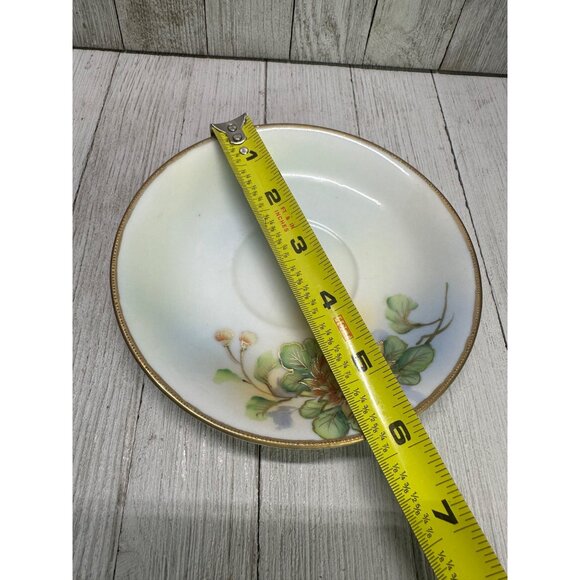 Vtg Shofu China Tea Cup Saucers Set 4 Porcelain Floral Design Gold Trim Japan 6" - Picture 5 of 5